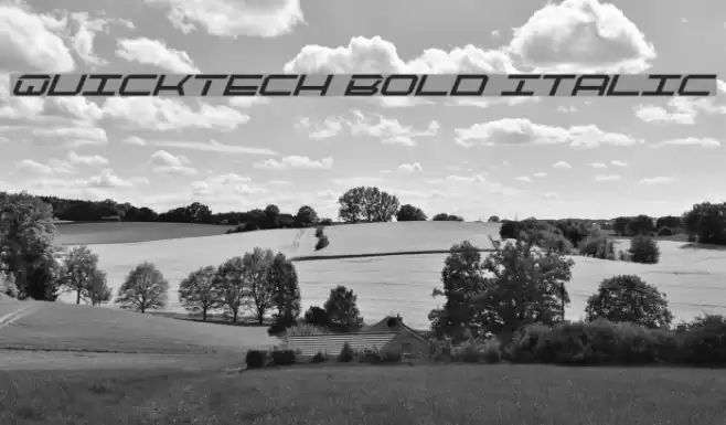 QuickTech Bold Italic Font examples