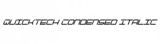 QuickTech Condensed Italic  Скачать бесплатные шрифты