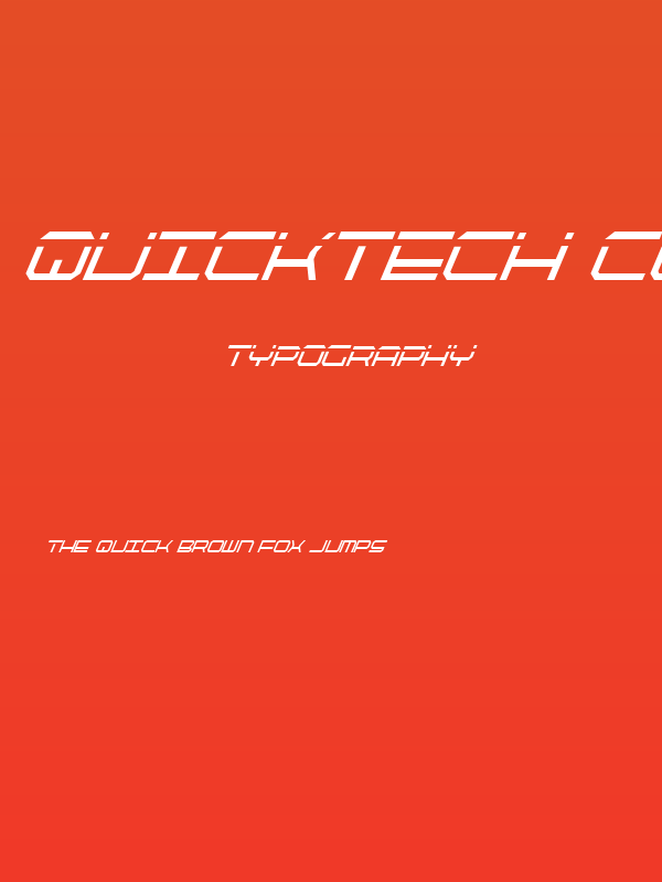 QuickTech Condensed Italic Poster