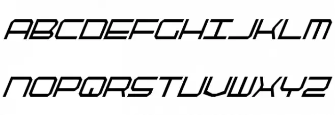 QuickTech Condensed Italic फ़ॉन्ट लोअरकेस