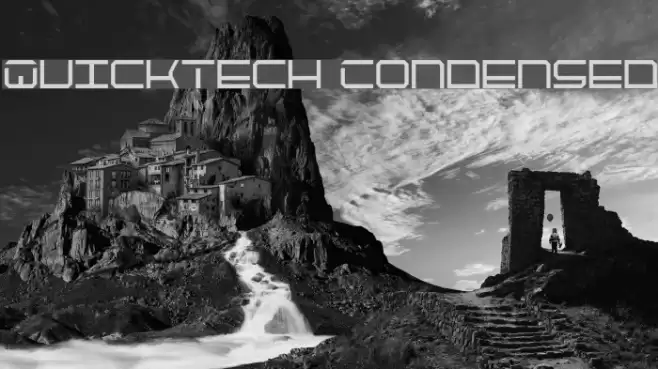 QuickTech Condensed Font examples