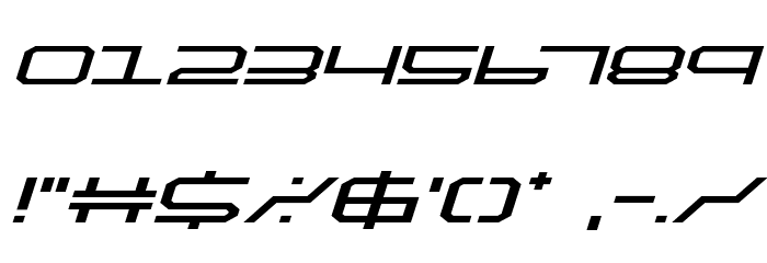 QuickTech Expanded Italic Font OTHER CHARS