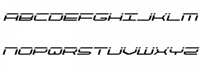 QuickTech Expanded Italic Caratteri MAIUSCOLE