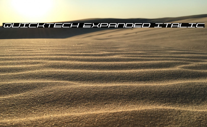 QuickTech Expanded Italic Font examples