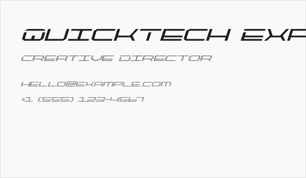 QuickTech Expanded Italic Business Card