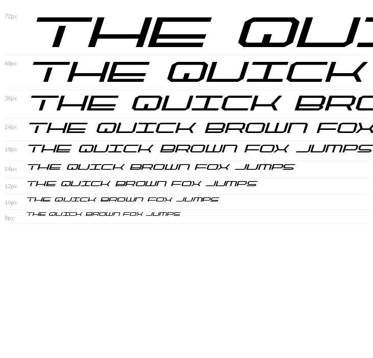 QuickTech Expanded Italic Waterfall