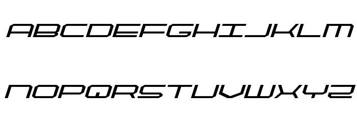 QuickTech Expanded Italic Font LOWERCASE