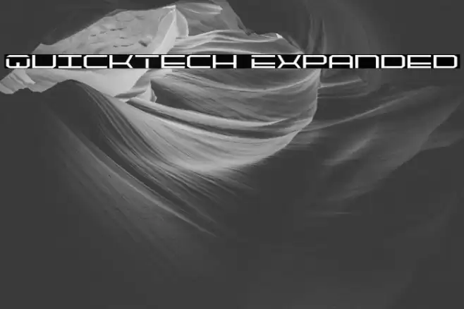 QuickTech Expanded Font examples