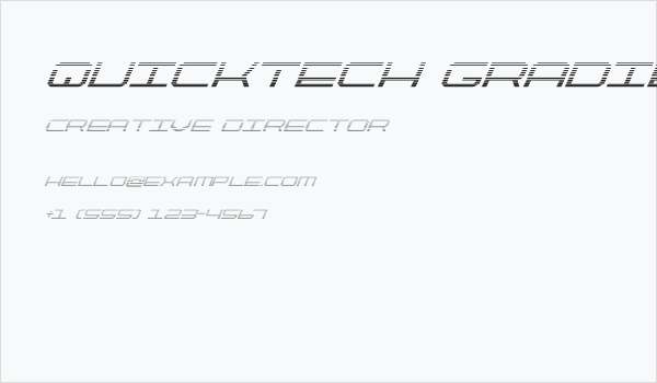 QuickTech Gradient Italic Business Card