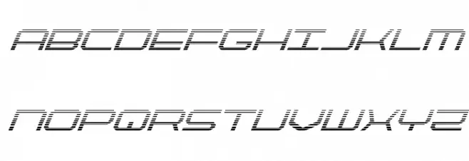 QuickTech Gradient Italic Schriftart Kleinbuchstaben
