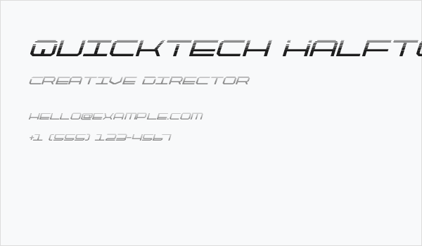 QuickTech Halftone Italic Business Card