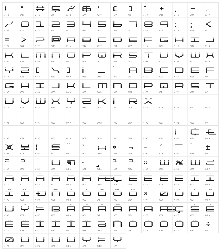 QuickTech Halftone Character Map