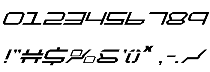 QuickTech Italic Font OTHER CHARS