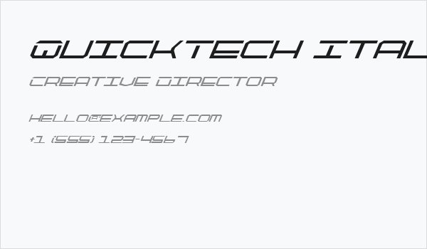 QuickTech Italic Business Card