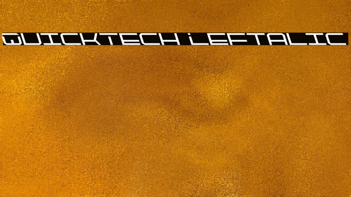 QuickTech Leftalic Font examples