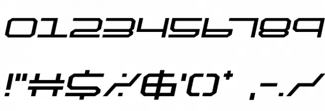 QuickTech Semi-Italic Font OTHER CHARS