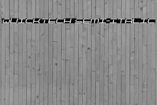 QuickTech Semi-Italic Font examples