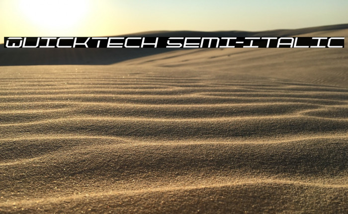 QuickTech Semi-Italic Fonte examples