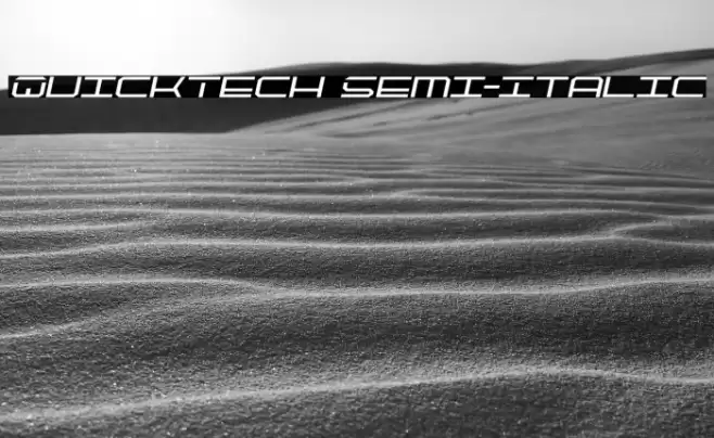 QuickTech Semi-Italic Font examples