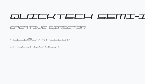 QuickTech Semi-Italic Business Card