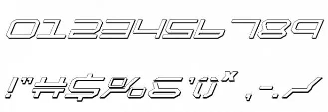QuickTech Shadow Italic Font OTHER CHARS