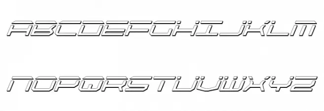QuickTech Shadow Italic फ़ॉन्ट अपरकेस