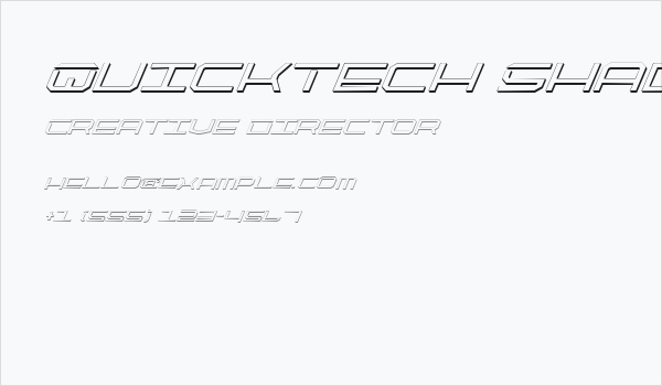 QuickTech Shadow Italic Business Card