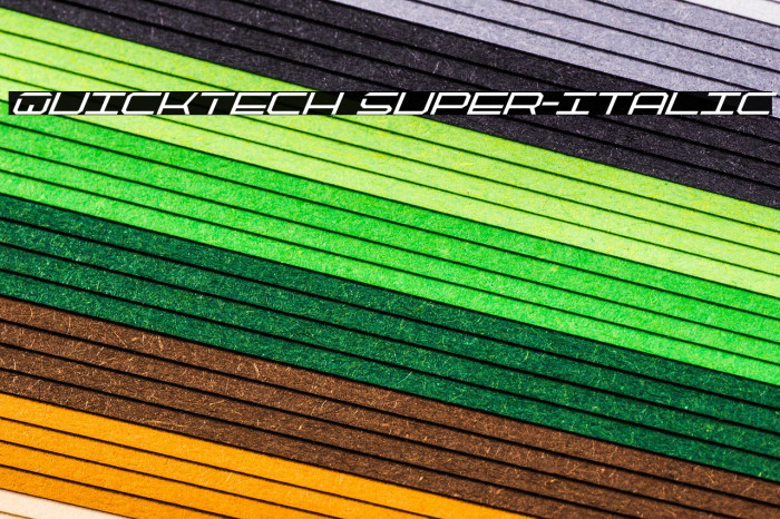 QuickTech Super-Italic Font examples