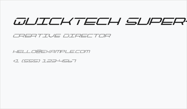 QuickTech Super-Italic Business Card