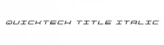 QuickTech Title Italic  Frei Schriftart Herunterladen