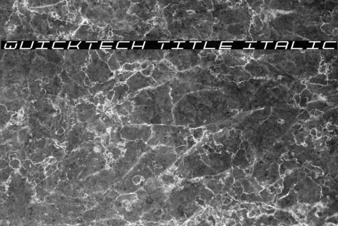 QuickTech Title Italic फ़ॉन्ट examples