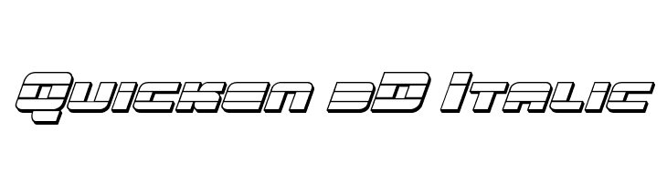 Quicken 3D Italic  免费字体下载