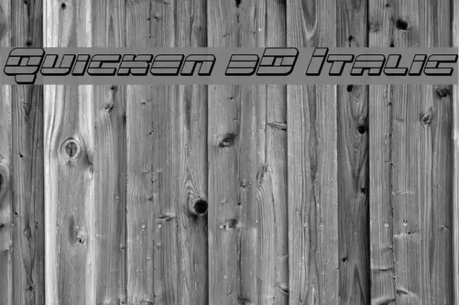 Quicken 3D Italic Font examples