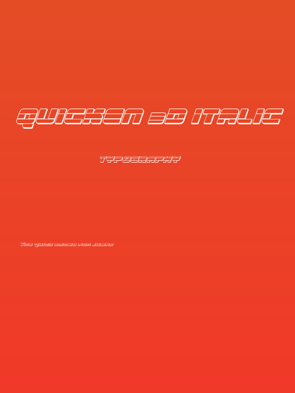 Quicken 3D Italic Poster