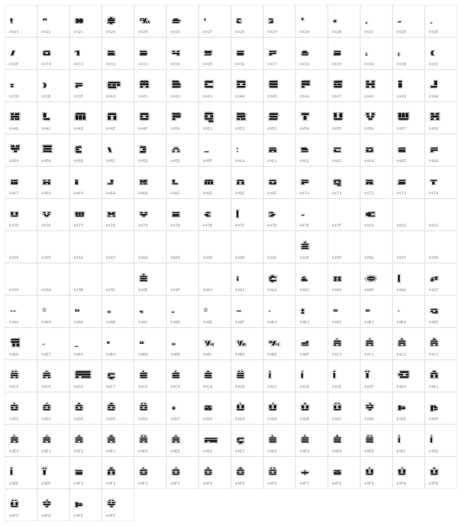 Quicken Academy Regular Character Map