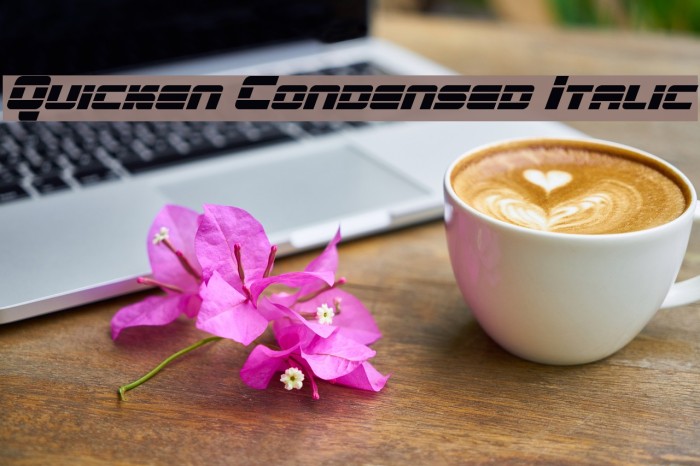 Quicken Condensed Italic Example 2