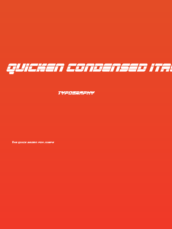 Quicken Condensed Italic Poster