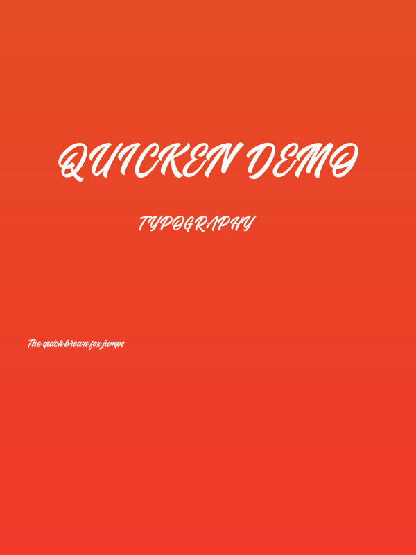 Quicken Demo Poster