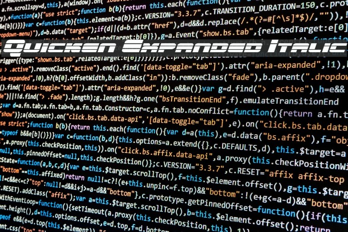 Quicken Expanded Italic Example 2