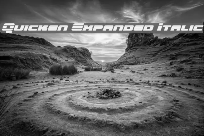 Quicken Expanded Italic Font examples