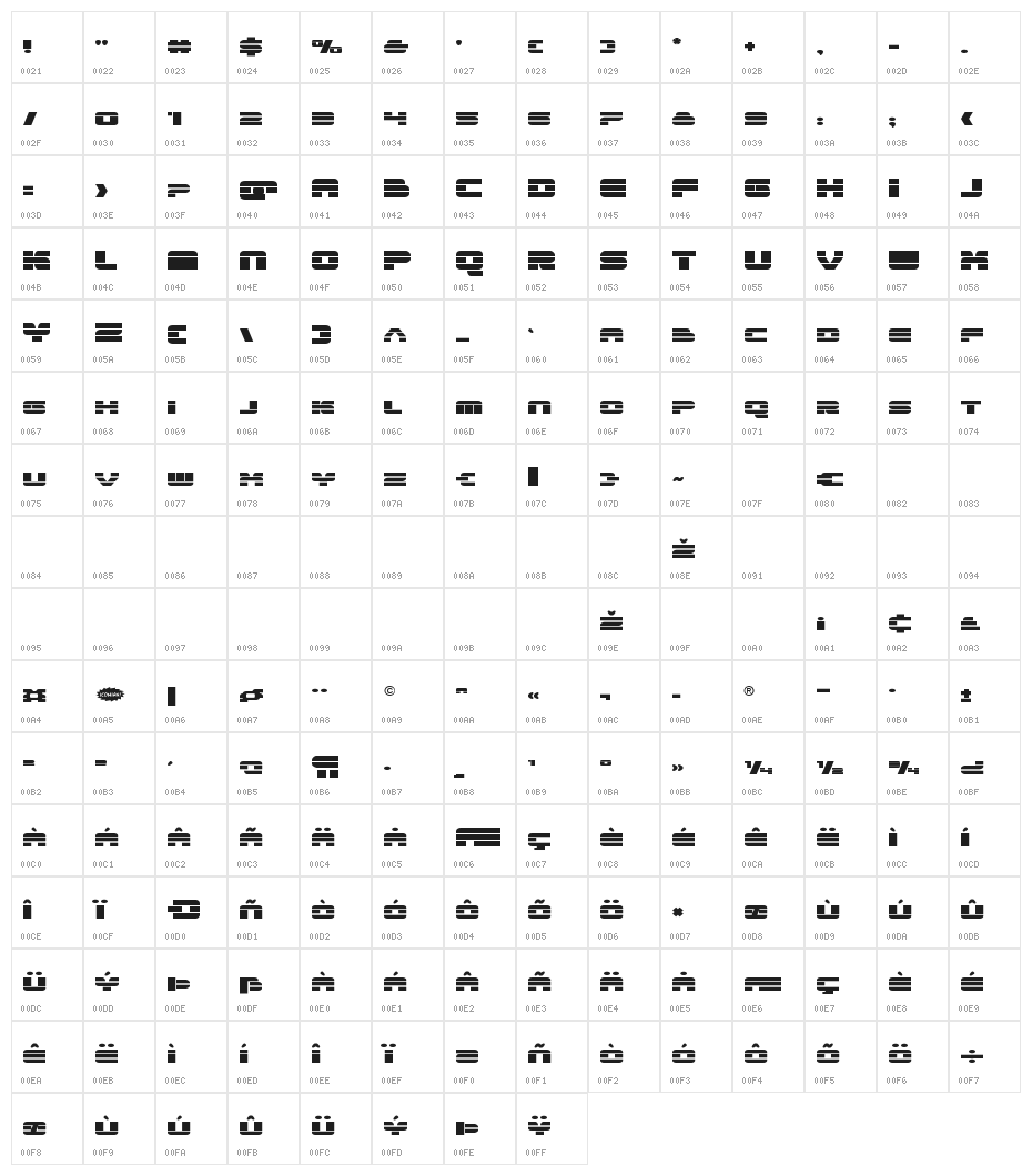 Quicken Expanded Character Map