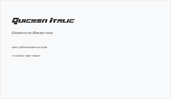 Quicken Italic Business Card