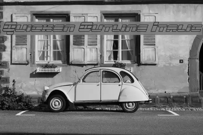 Quicken Outline Italic Font examples