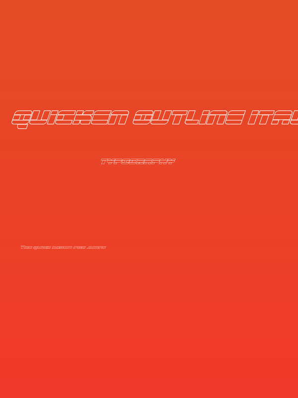 Quicken Outline Italic Poster