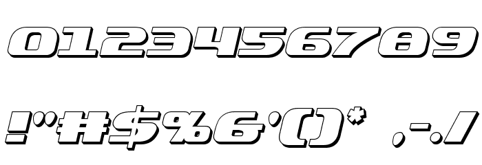 Quickening 3D Italic Font OTHER CHARS