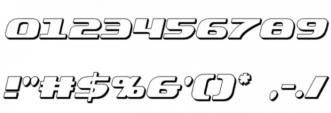 Quickening 3D Italic Font OTHER CHARS