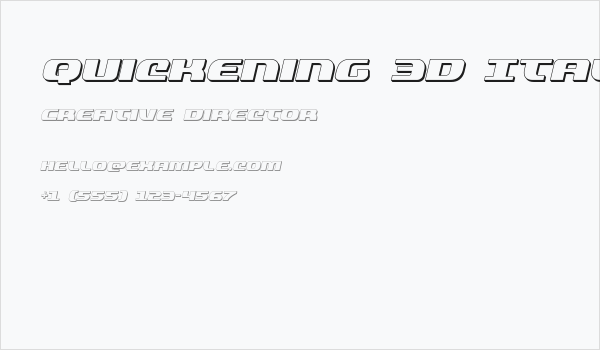 Quickening 3D Italic Business Card