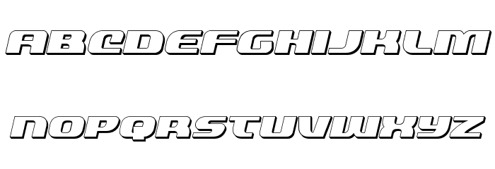 Quickening 3D Italic Font LOWERCASE