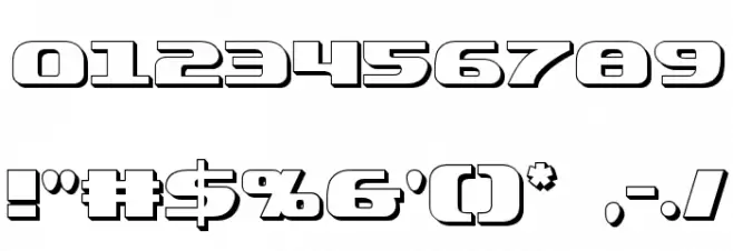 Quickening 3D Font OTHER CHARS