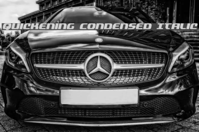 Quickening Condensed Italic Font examples